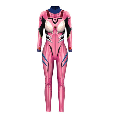 VIP FASHION Evangelion Asuka Langley Soryu Jumpsuits Anime Comic Cosplay Costume Top Warrior Costume Zentai Suit Bodysuit