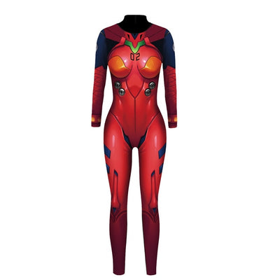 VIP FASHION Evangelion Asuka Langley Soryu Jumpsuits Anime Comic Cosplay Costume Top Warrior Costume Zentai Suit Bodysuit