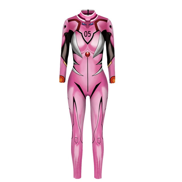 VIP FASHION Evangelion Asuka Langley Soryu Jumpsuits Anime Comic Cosplay Costume Top Warrior Costume Zentai Suit Bodysuit