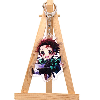 Anime Demon Slayer Kimetsu No Yaiba Kamado Tanjirou Cosplay Prop Accessory Keychain Kamado Nezuko Acrylic Key Chain Keyring