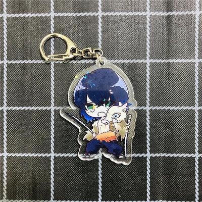 Anime Demon Slayer Kimetsu No Yaiba Kamado Tanjirou Cosplay Prop Accessory Keychain Kamado Nezuko Acrylic Key Chain Keyring