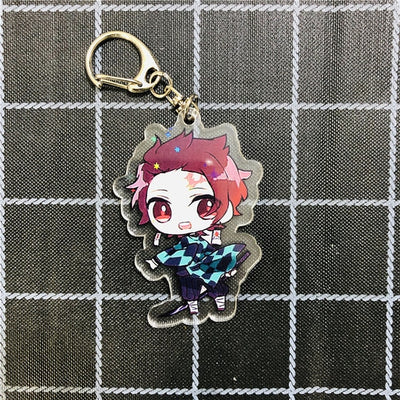 Anime Demon Slayer Kimetsu No Yaiba Kamado Tanjirou Cosplay Prop Accessory Keychain Kamado Nezuko Acrylic Key Chain Keyring