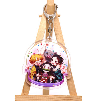 Anime Demon Slayer Kimetsu No Yaiba Kamado Tanjirou Cosplay Prop Accessory Keychain Kamado Nezuko Acrylic Key Chain Keyring