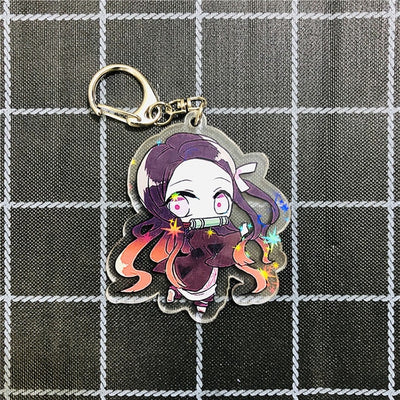 Anime Demon Slayer Kimetsu No Yaiba Kamado Tanjirou Cosplay Prop Accessory Keychain Kamado Nezuko Acrylic Key Chain Keyring