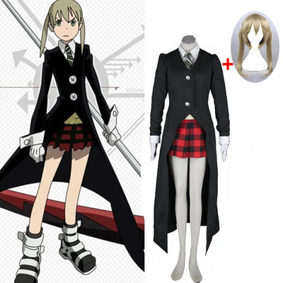 2019 Hot Anime SOUL EATER Cosplay Costumes Maka Albarn Uniforms Women Fancy Party Dress for Halloween Costume And wig