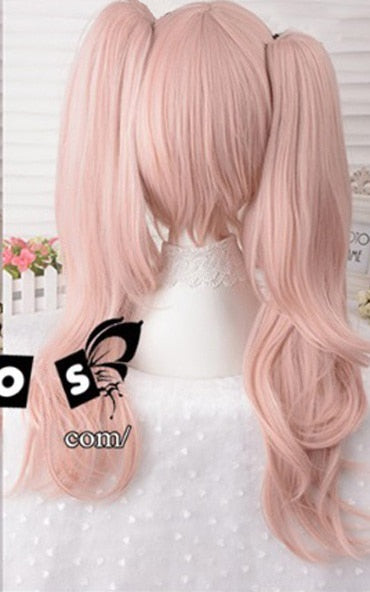 Anime Dangan Ronpa Enoshima Junko Wig Danganronpa Cosplay Costume Heat Resistant Synthetic Hair Wigs + Wig Cap