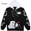 Anime Danganronpa Monokuma Cosplay Costume Unisex Hoodie Sweatshirt Hooded Black White Bear Long Sleeve daily casual coat Jacket