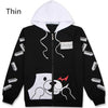 Anime Danganronpa Monokuma Cosplay Costume Unisex Hoodie Sweatshirt Hooded Black White Bear Long Sleeve daily casual coat Jacket